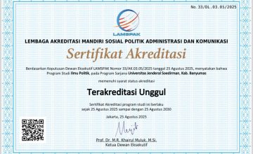 Program Studi Sarjana Ilmu Politik Unsoed Pertahankan Akreditasi Unggul